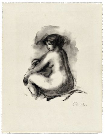 Litografía Renoir - Étude de femme nue, assise