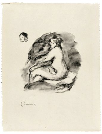 Litografía Renoir - Étude de femme nue, assise, variante