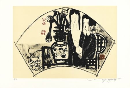 Litografía Tongzhengang - éventail