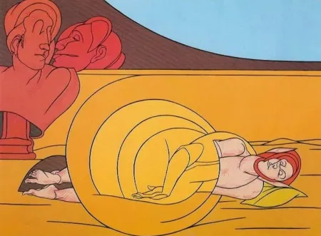 Litografía Adami - Le Fil d'Ariane...radio Francia