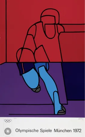 Litografía Adami - Olympia München, 1972 - Hand-signed