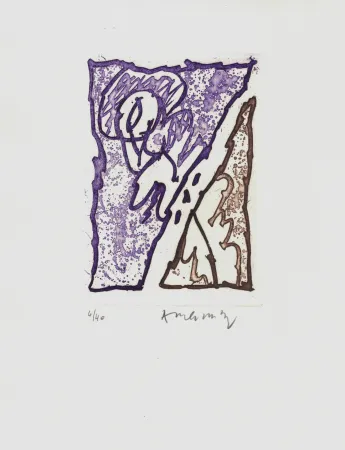 Aguafuerte Alechinsky - '' Maint Corps de Chambres ''