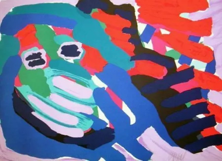 Litografía Appel - Another blue head again