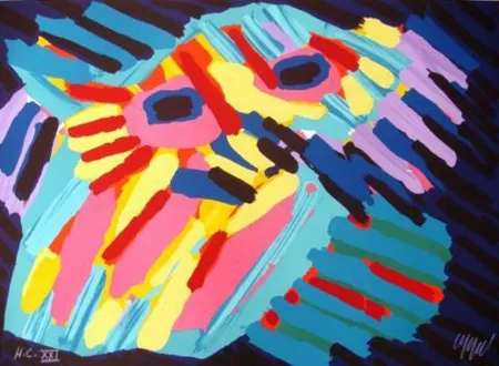 Litografía Appel - Big head coming