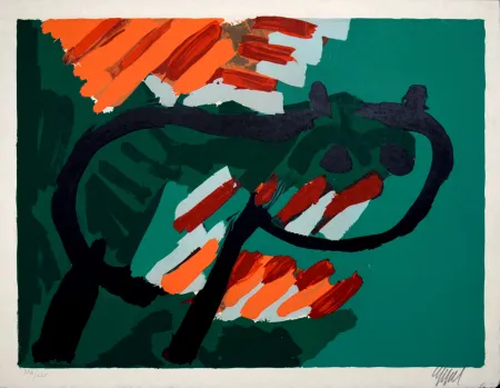 Litografía Appel - Green Cat, 1978 - Hand-signed!