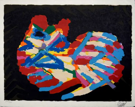 Litografía Appel - House Cat, 1978 - Hand-signed!