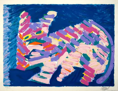 Litografía Appel - Resting Cat, 1978 - Hand-signed!