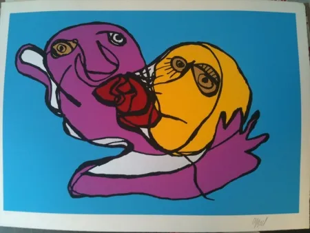 Serigrafía Appel - Sky blue kiss