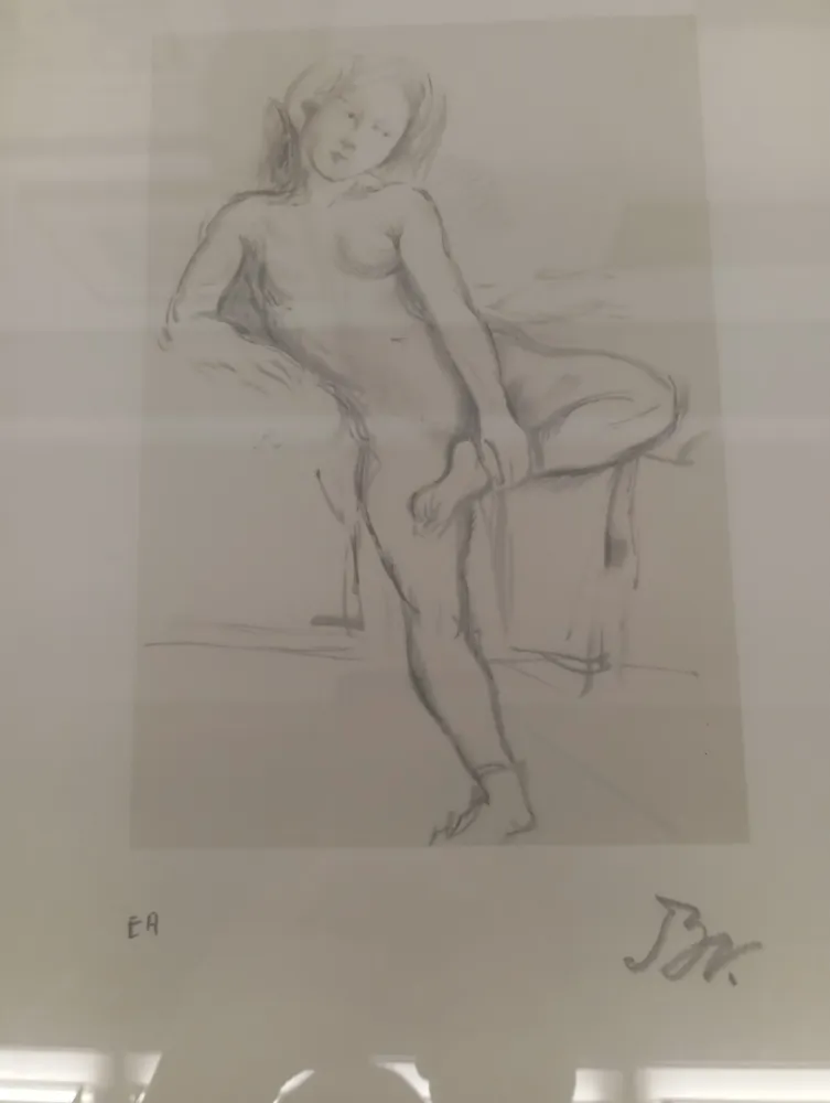 Litografía Balthus - Desnudo sentado