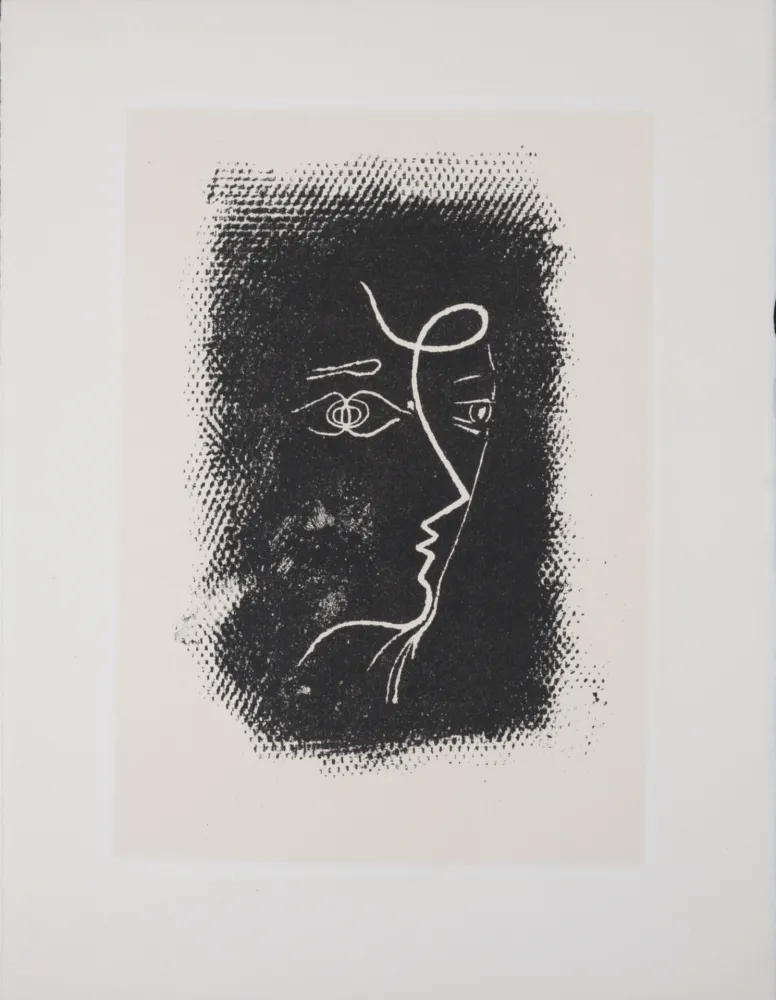 Litografía Braque - Profil de femme, 1972