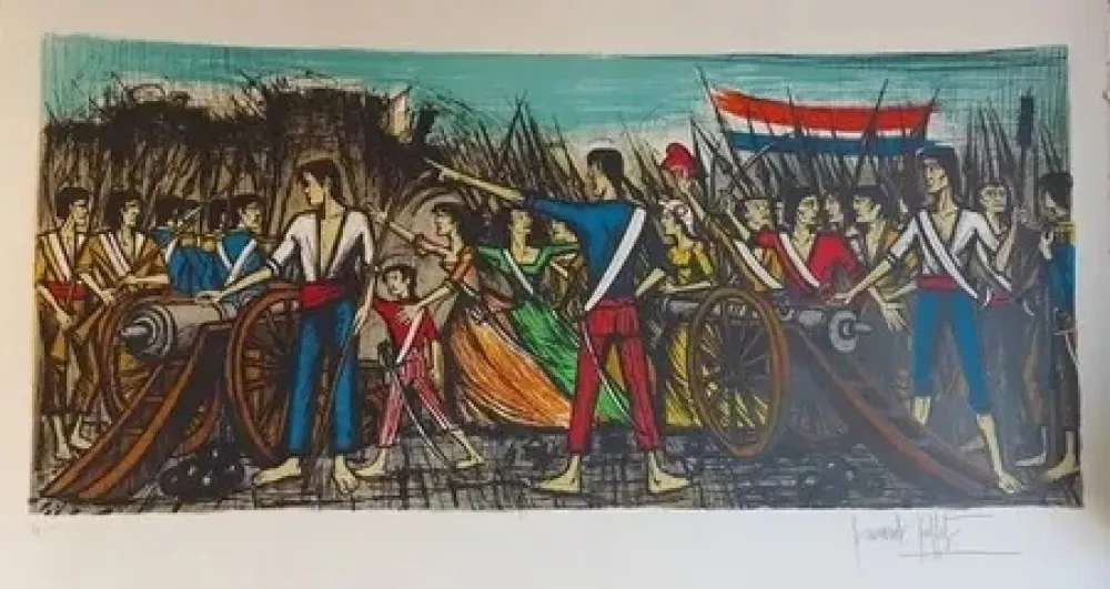 Litografía Buffet - Prise de la bastille 1978