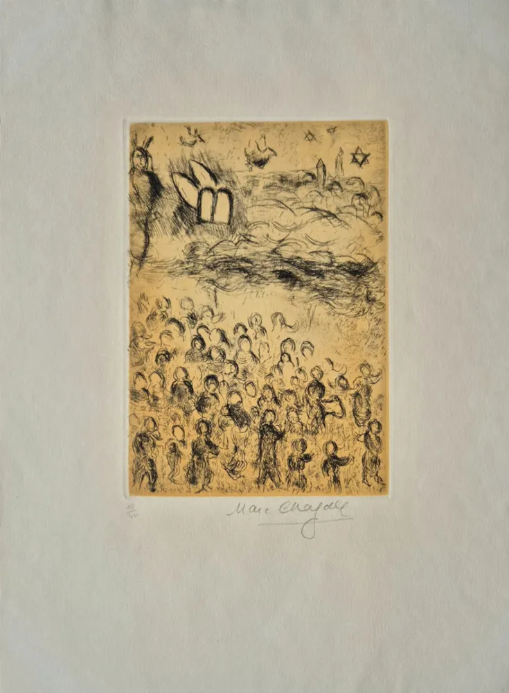 Aguafuerte Y Aguatinta Chagall - Plate 26, from Psalms of David