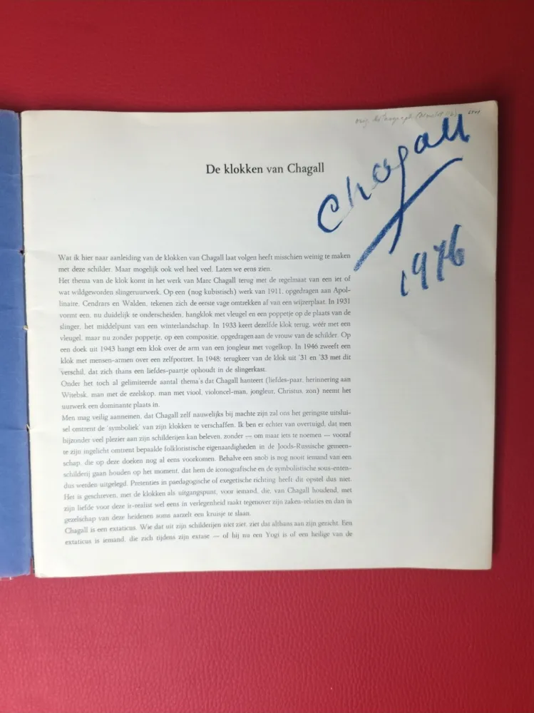 Libro Ilustrado Chagall - Signed - De klokken van Chagall