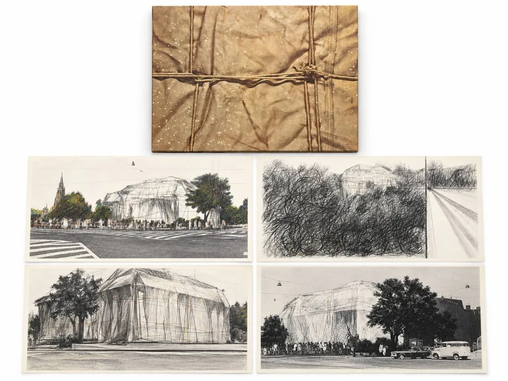 Serigrafía Christo & Jeanne-Claude - Wrapped Kunsthalle Bern, Project (complete portfolio of four)