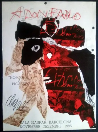 Cartel Clavé - Antoni Clavé - A Don Pablo - Sala Gaspar 1985