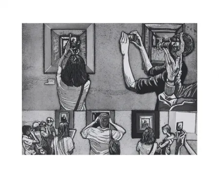 Aguafuerte Y Aguatinta Collin - Le Louvre salle 38 - Vermeer