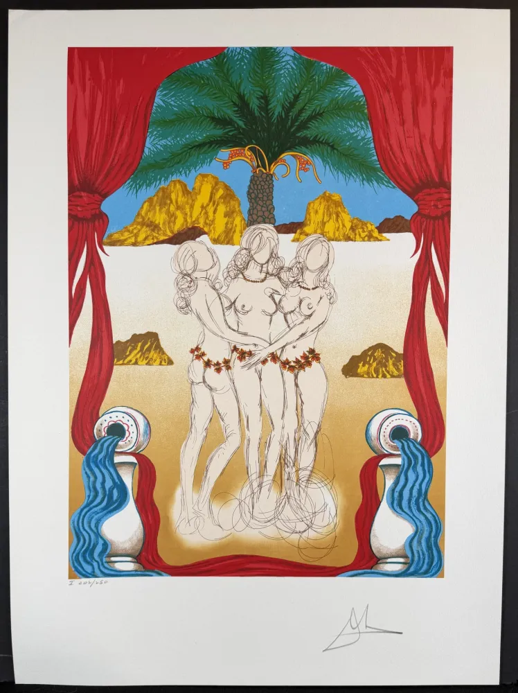 Litografía Dali - The Three Graces of Hawaii