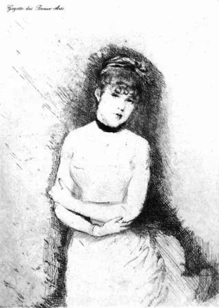 Aguafuerte De Nittis - Jeune femme décolletée