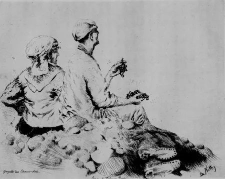 Aguafuerte De Nittis - Route de Castellamare