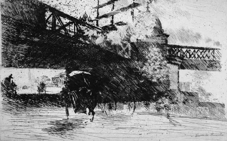 Aguafuerte De Nittis - Vue pris à Londres