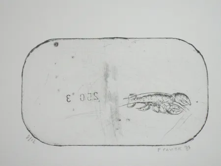 Aguafuerte Favier - Le homard (série des mousselines)