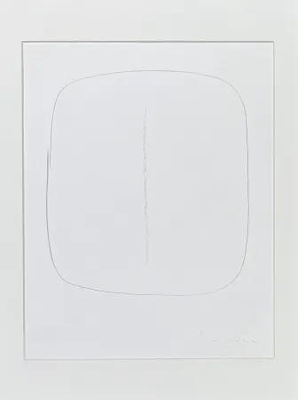 Litografía Fontana - Lucio Fontana (1899–1968) – Concetto Spaziale – Lithograph with hand-cut central slash incision -1961