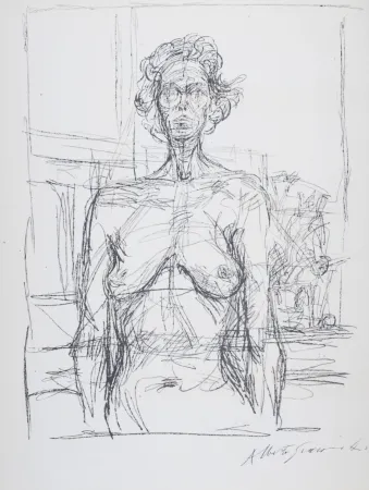 Litografía Giacometti - Portrait, 1966