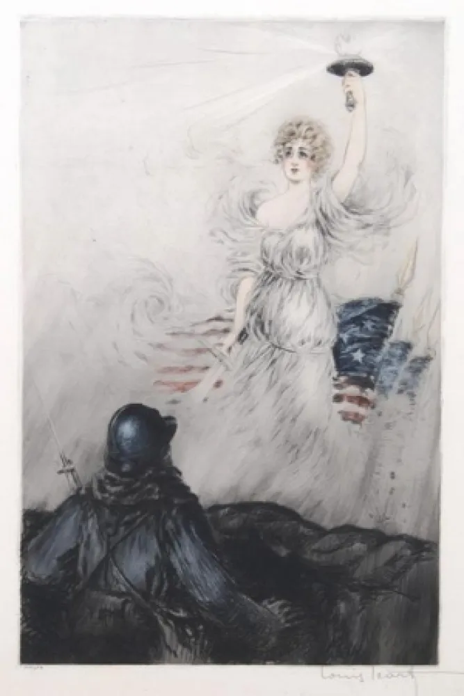 Grabado Icart - Miss Liberty