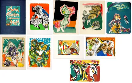 Litografía Jorn - 9 intimités graphoglyptiques