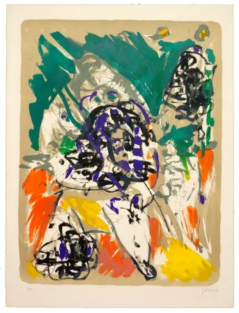 Litografía Jorn - Trop tard