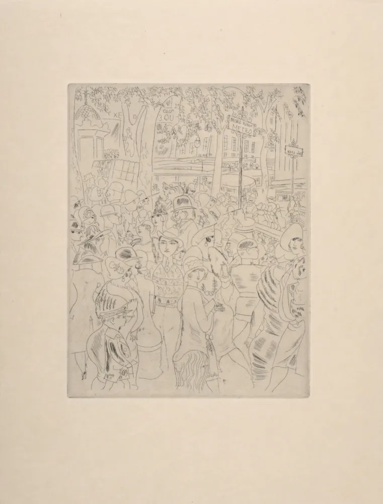 Grabado Laborde - Boulevard des Capucines, 1927