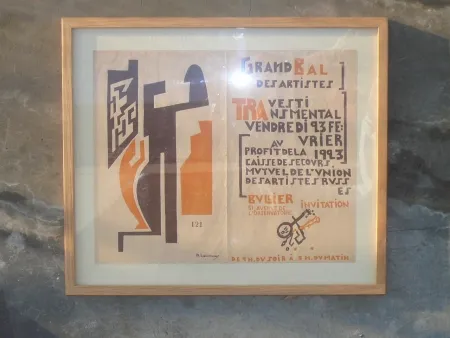 Grabado En Madera Larionov - Invitation pour le grand bal des artistes travesti transmental