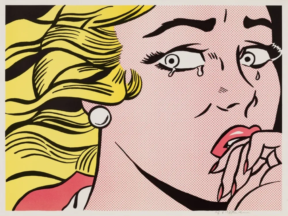 Litografía Lichtenstein - Crying Girl