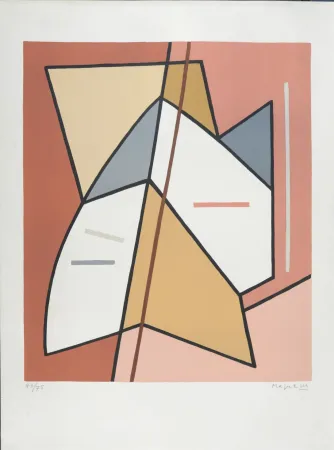 Litografía Magnelli - Sans titre F, 1970 - Hand-signed!