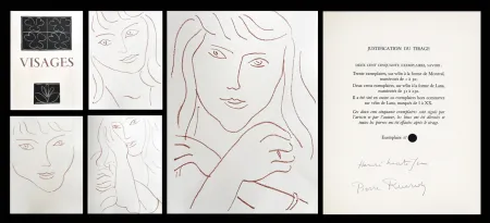 Libro Ilustrado Matisse - P. Reverdy. VISAGES. 14 lithographies (1946)