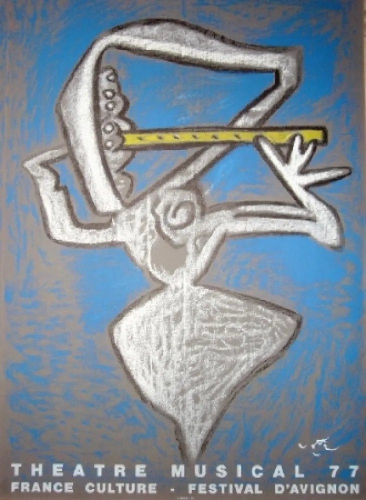Litografía Matta - Affiche pour le théâtre municipal musical, France culture, Festival d'Avignon.