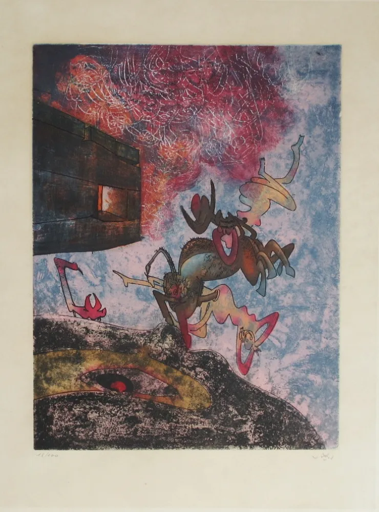 Aguafuerte Y Aguatinta Matta - HOM'MERE-Chaosmos 