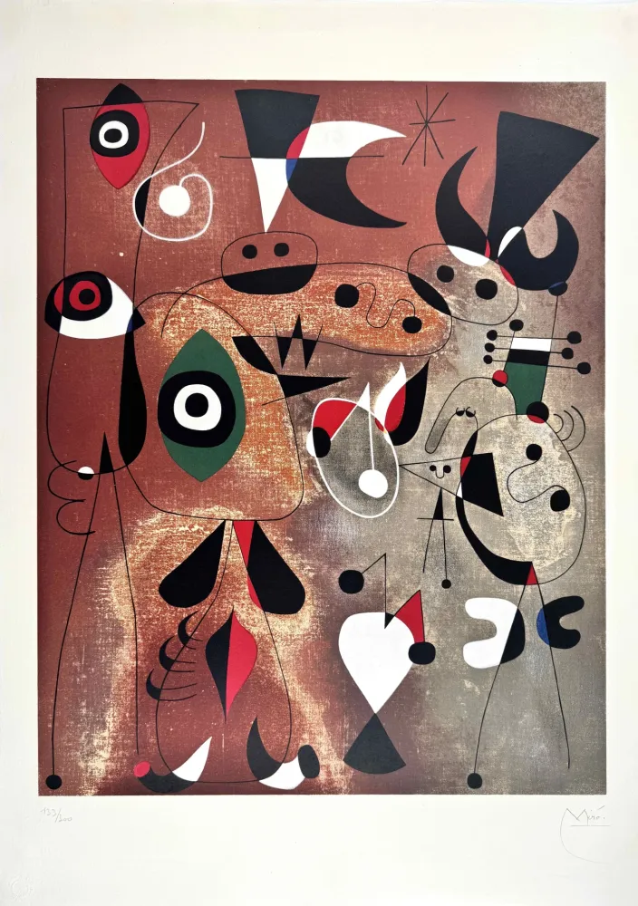 Litografía Miró - Femmes, Oiseaux, Etoiles 