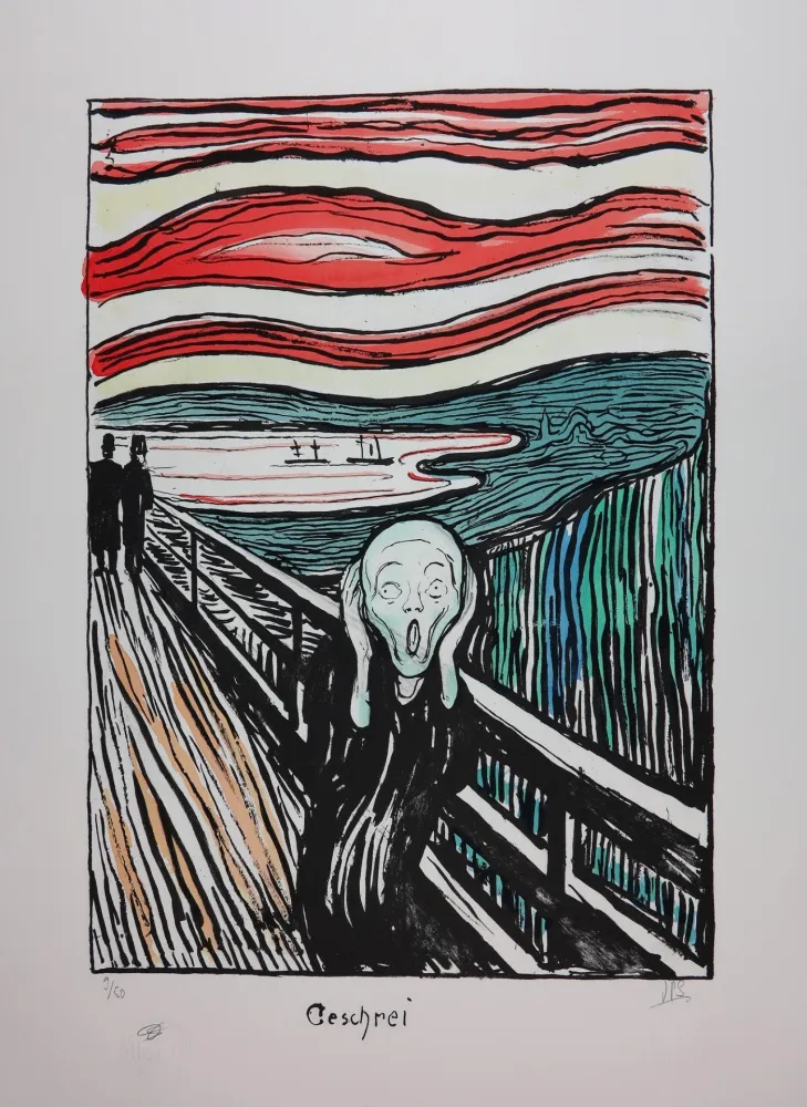 Litografía Munch - LE CRI / THE SCREAM / GESCHREI - 1895