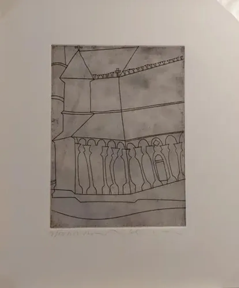 Grabado Nicholson - FRAGMENT OF TUSCAN CATHEDRAL  (1966)
