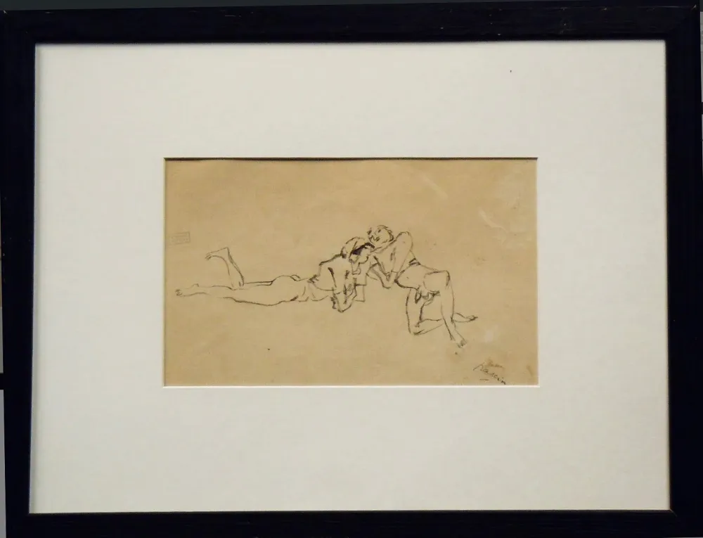 Sin Técnico Pascin - Jules Pascin. Couple allongé, vers 1922. Dessin.