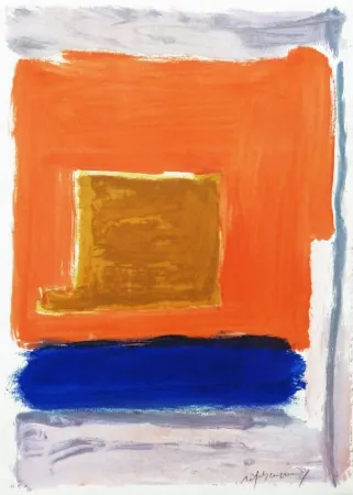 Grabado Ràfols Casamada - Quadrat i taronja