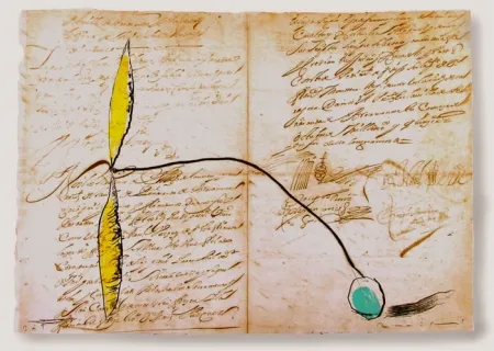 Aguafuerte Y Aguatinta Riera I Arago - Airplane with Yellow Propeller