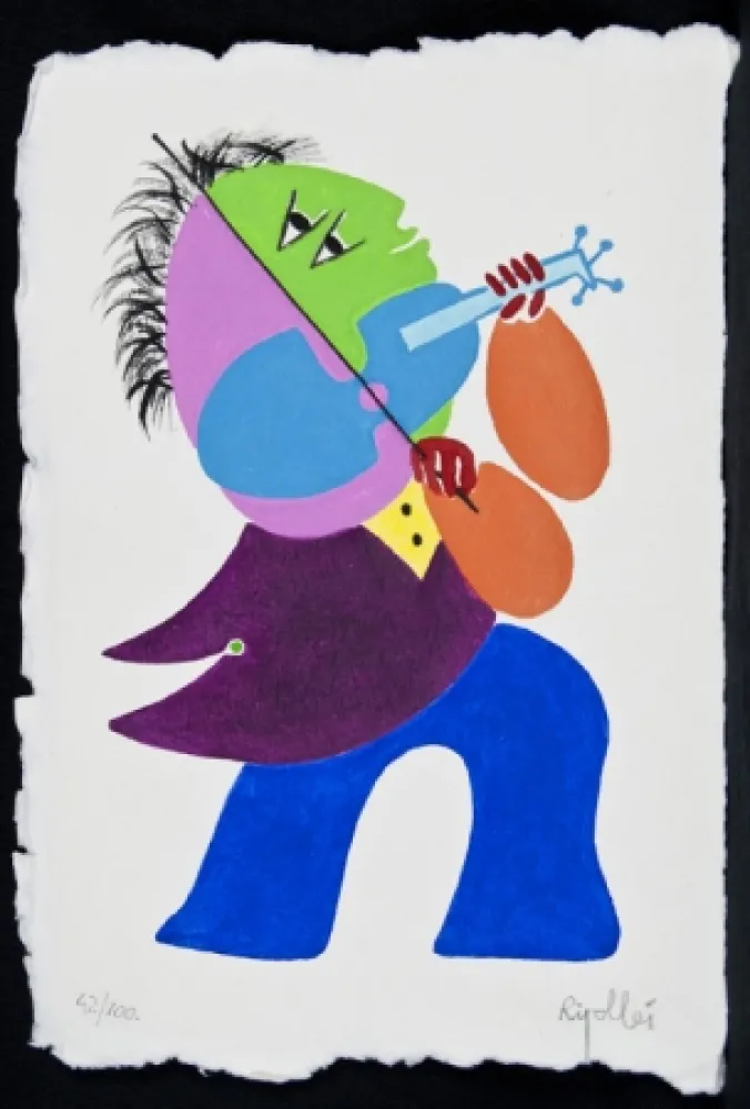 Grabado Ripolles - Violinista