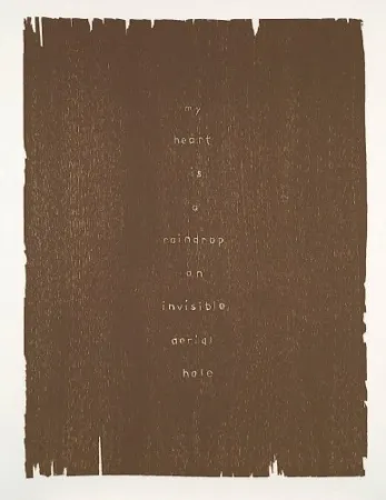 Grabado En Madera Rondinone - My heart is a raindrop an invisible aerial hole