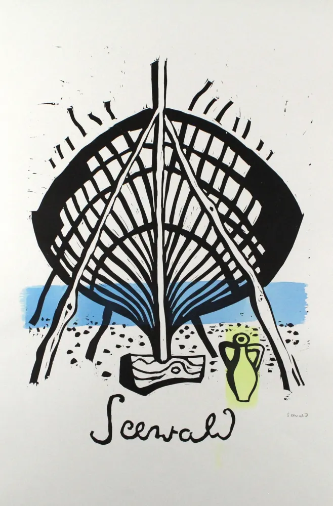 Linograbado Seewald - Bootswerft Korfu