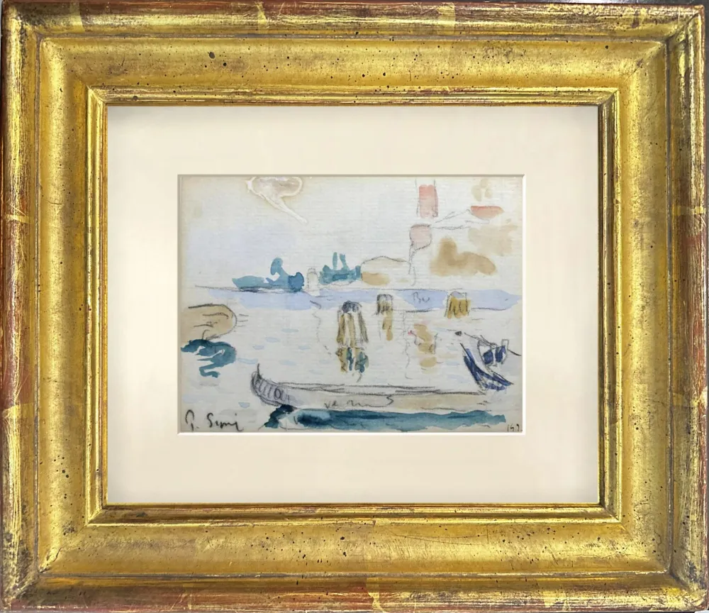 Sin Técnico Signac - VUE SUR LE PORT AVEC BATEAU DE REPOS