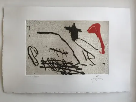 Aguafuerte Y Aguatinta Tàpies - Negre i vermell