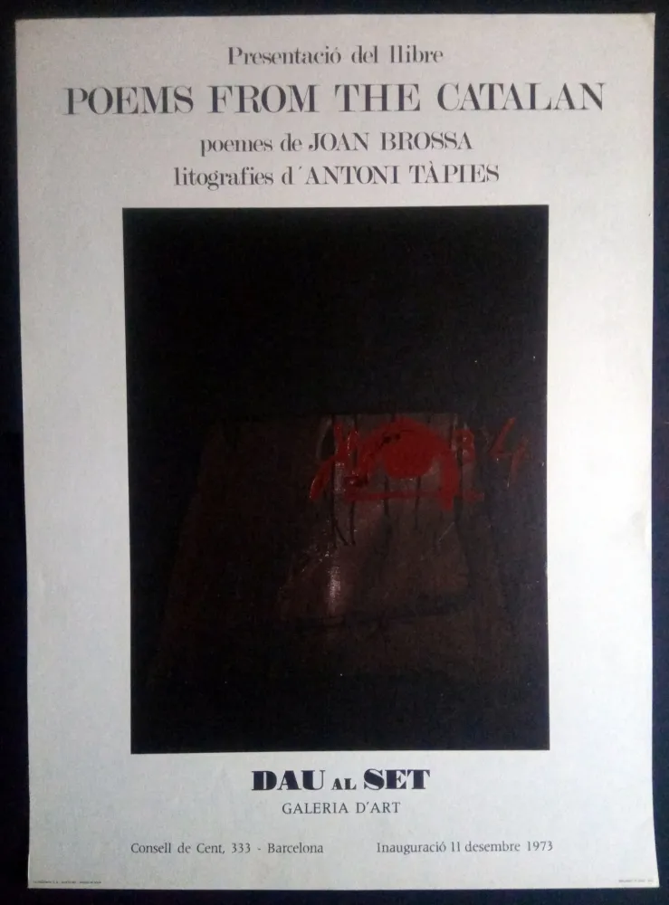 Cartel Tàpies - Poems from the Catalan - Tàpies / Brossa 1973
