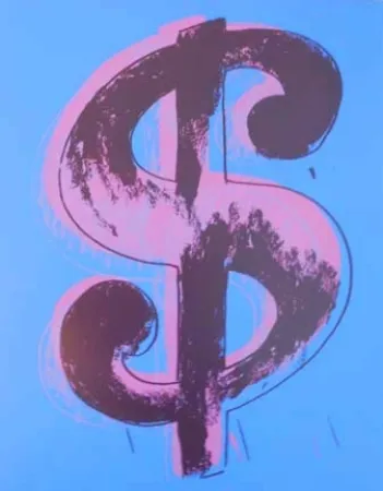 Serigrafía Warhol - Blue Dollar